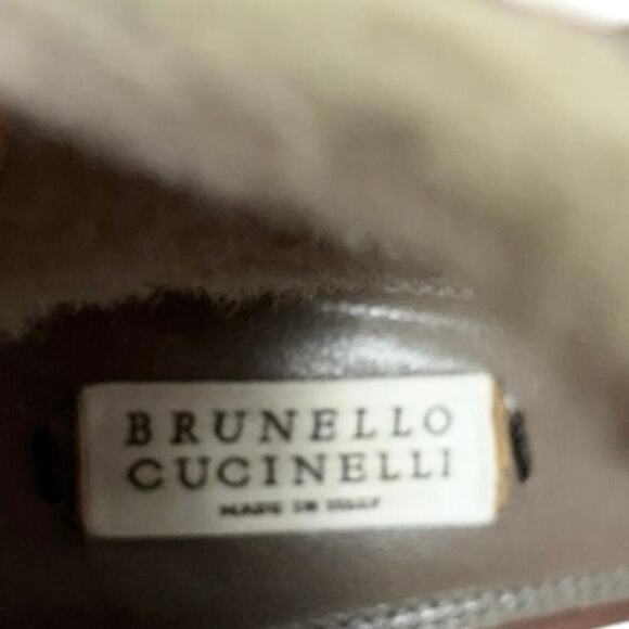B45 BRUNELLO CUCINELLI Leather Fur Trim Heels Block Sandals EU 36 US 6 - Picture 11 of 12